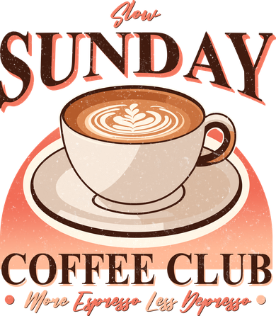 Vintage Slow Sunday Coffee Club More Espresso Less Depresso Kids T-Shirt