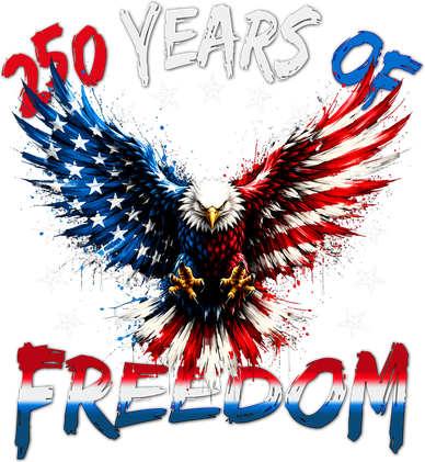 250  Years Of Freedom Painted American Flag Eagle Baby Bodysuit