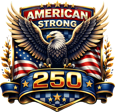 Celebrate America 250th Birthday American Strong 250 Eagle Emblem Santa Hat