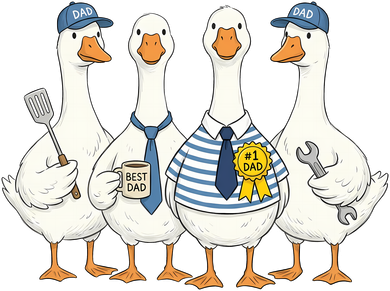 Cute Funny Father's Day Goose Group Bucket Hat