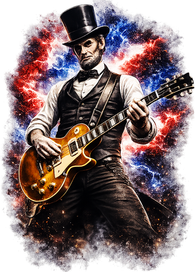 Abraham Lincoln Abe Lincoln Playing Guitar Women's T-Shirt
