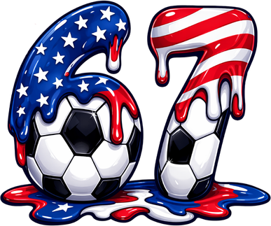 67th Birthday Soccer 6-7 Meme Six Seven Santa Hat