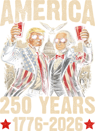 250 Years America 250th Anniversary Trump Washington 11oz C Handle Ceramic Mug