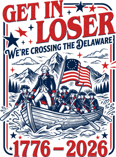 Get In Loser 1776-2026 We're Crossing The Delaware Ceramic Ornament