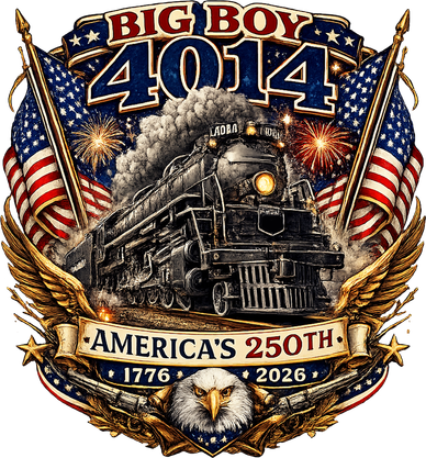 Big Boy 4014 Train 4th Of July US Flag Vintage  Toddler T-Shirt