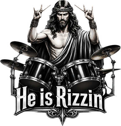 He Is Rizzin' Drummer Jesus Rocks Coaster