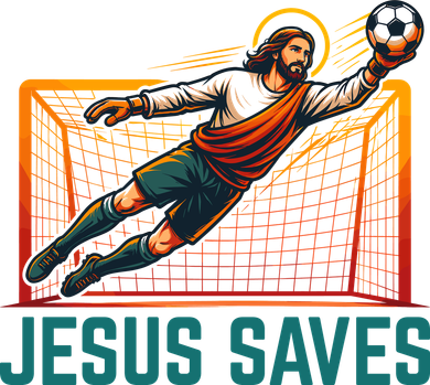 Jesus Saves Soccer Goalkeeper Santa Hat