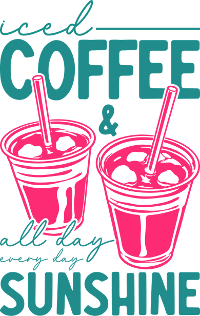 Iced Coffee All Day Sunshine Summer Beach Toddler T-Shirt