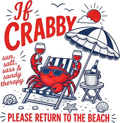 If Crabby Please Return To The Beach Funny Crab Summer Visor