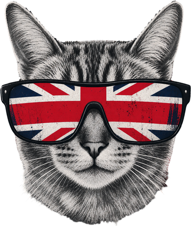 UK Cat Union Jack Flag United Kingdom Kitten England Golf Towel