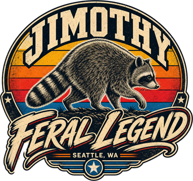 Funny Jimothy Raccoon Seattle Feral Legend Golf Towel