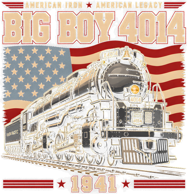 Vintage Big Boy 4014 Steam Locomotive American Pride Kids Hoodie