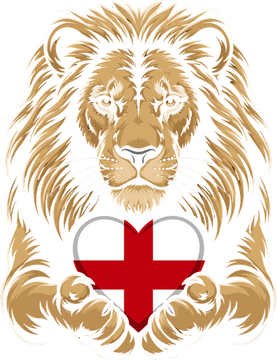 Proud England Lion Engaging Heart English Flag Emblem Gift Women's Tank Top