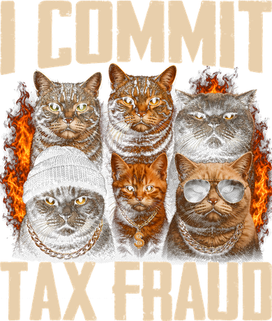 I Commit Tax Fraud Funny Cat Crew Golf Towel
