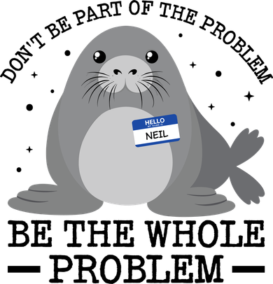 Hello My Name Is Neil Funny Seal Character Gift Mousepad