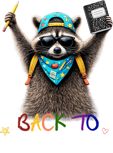 Back To School Raccoon Hoodie