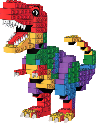 Master Builder Building Bricks Dinosaur T-Rex Button