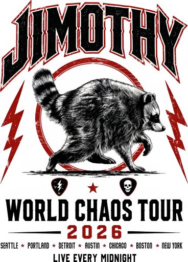Funny Vintage Rock Tour Jimothy World Chaos Tour 2026 Kids Hoodie