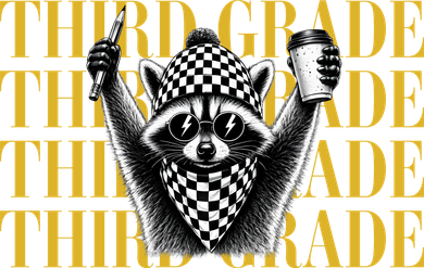 Third Grade Raccoon Back To School Coaster