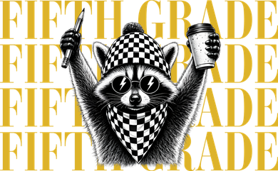 5th Fifth Grade Funny Raccoon Back To School Button