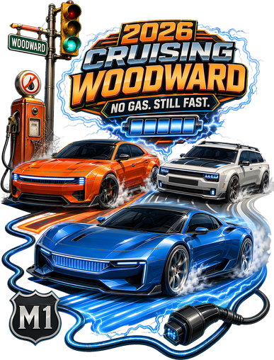 No Gas Still Fast Electric Cars 2026 Cruising Woodward Ave M1  Hoodie