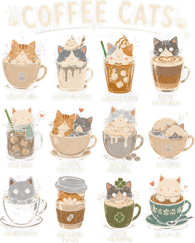 Funny Coffee Cats Cute Cat Themed Beverage Women's Hoodie