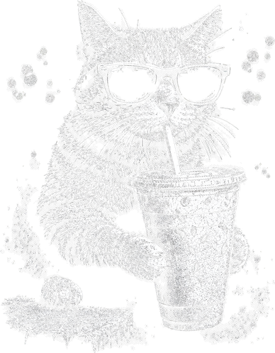 Cool Cat Sipping Drink With Sunglasses Graphic Women's Tank Top