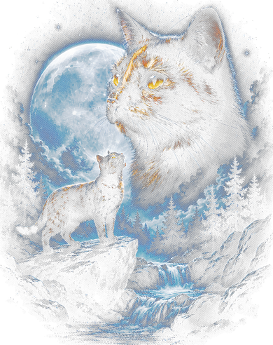 Mythical Cat Moonlight Adventure Night Sky Coaster