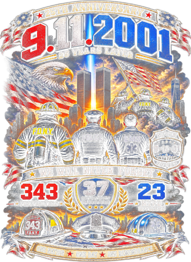 911 25th Anniversary Memorial Firefighter September 11th Coaster