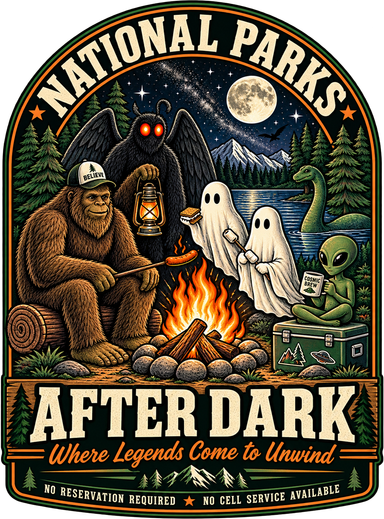 National Parks After Dark Sasquatch Bigfoot Ghost Halloween Coffee Mug