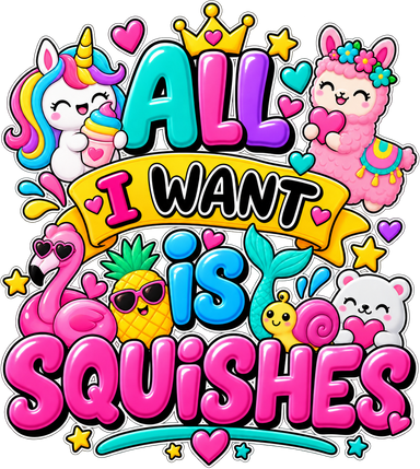 Girls Who Love A Squishy Colorful All I Want Is Squishies Button