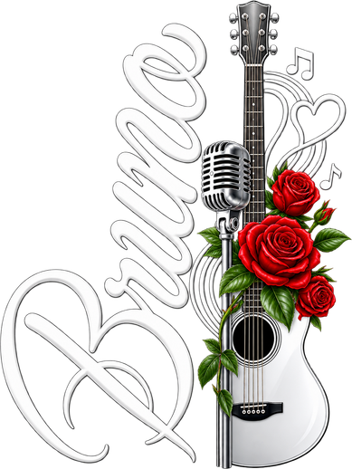 Bruno Guitar Red Roses Floral Music Concert Women's Tank Top