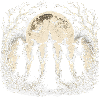 Witches Under Full Moon Halloween Night Bucket Hat