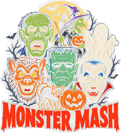 Monster Mash Halloween Graphic Vintage Women's Dry Zone Grid Polo