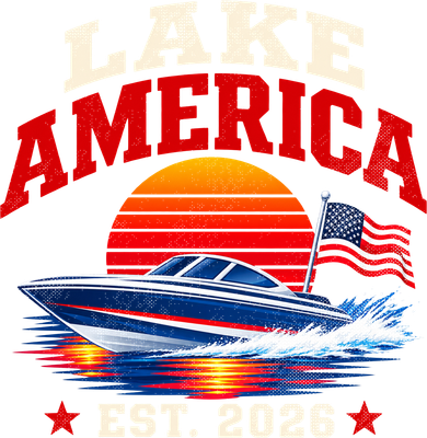 Lake America Est 2026 Vintage Boat Scene Beanie