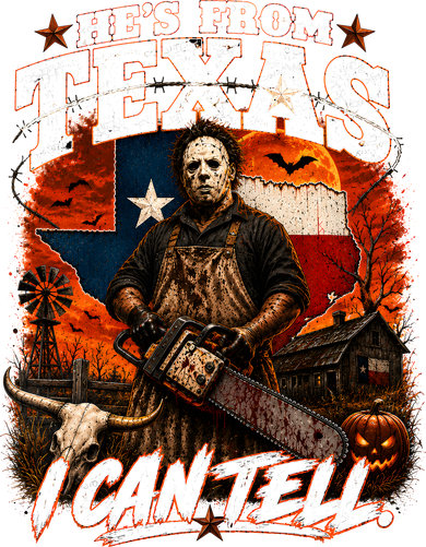 He's From Texas Halloween Horror Movie Funny Beanie