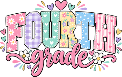Fourth Grade Fun Colorful Floral Back To School Kids T-Shirt
