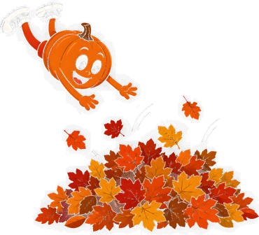 Pumpkin Jumping Into Fall Autumn Leaves Women's Sweatshirt