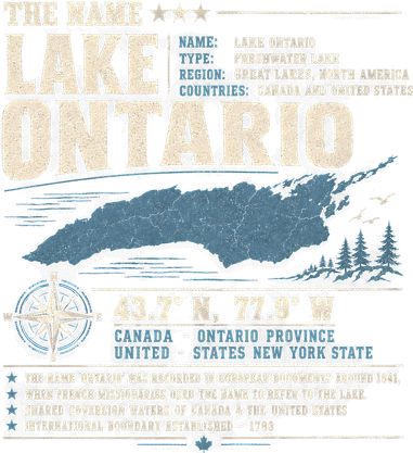 The Name Lake Ontario Coordinates Kids T-Shirt