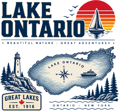 Lake Ontario New York Map Vintage Est 1615 Doggie Tank