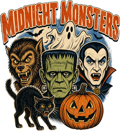 Midnight Monsters Halloween Graphic Classic Creatures Coffee Mug
