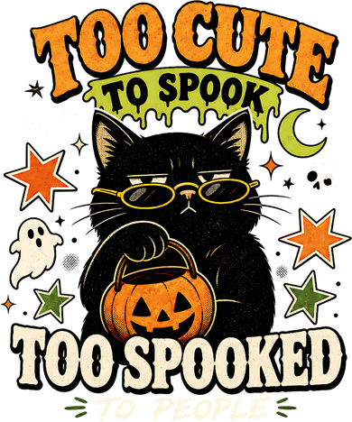 Funny Cute To Spook Too Spooked To People Halloween Cat  Button