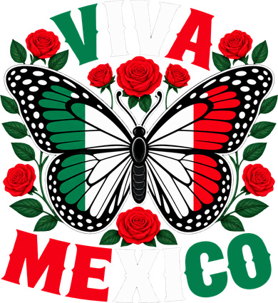 Viva Mexico Mexican Independence Day Butterfly Flag Women's Sweatshirt