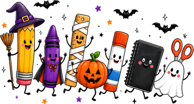 Halloween Teacher Spooky School Supplies Cute Ghost Classroom Back To School Kids Sweatshirt