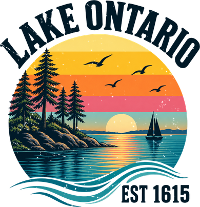 Retro Sunset Great Lakes Lake Ontario EST 1615 Backpack