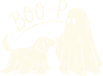 Boo-P Ghost Dog Nose Boop Halloween Costume Women's V-Neck T-Shirt