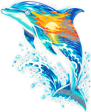 Summer Dolphin Sunset Beach Tropical Ocean Wildlife Hat