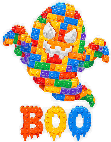 Building Brick Ghost Boo Halloween Women's T-Shirt