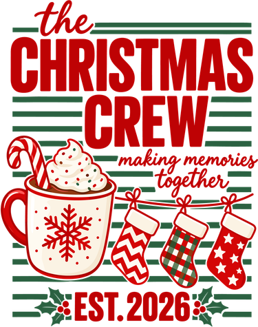 The Christmas Crew Est 2026 Retro Stripe Family Matching Kids T-Shirt