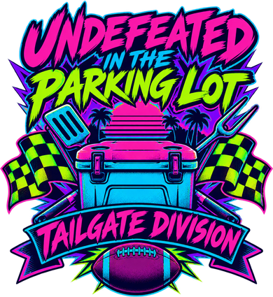 Undefeated In The Parking Lot Tailgate Division Neon Football Shirt Tumbler